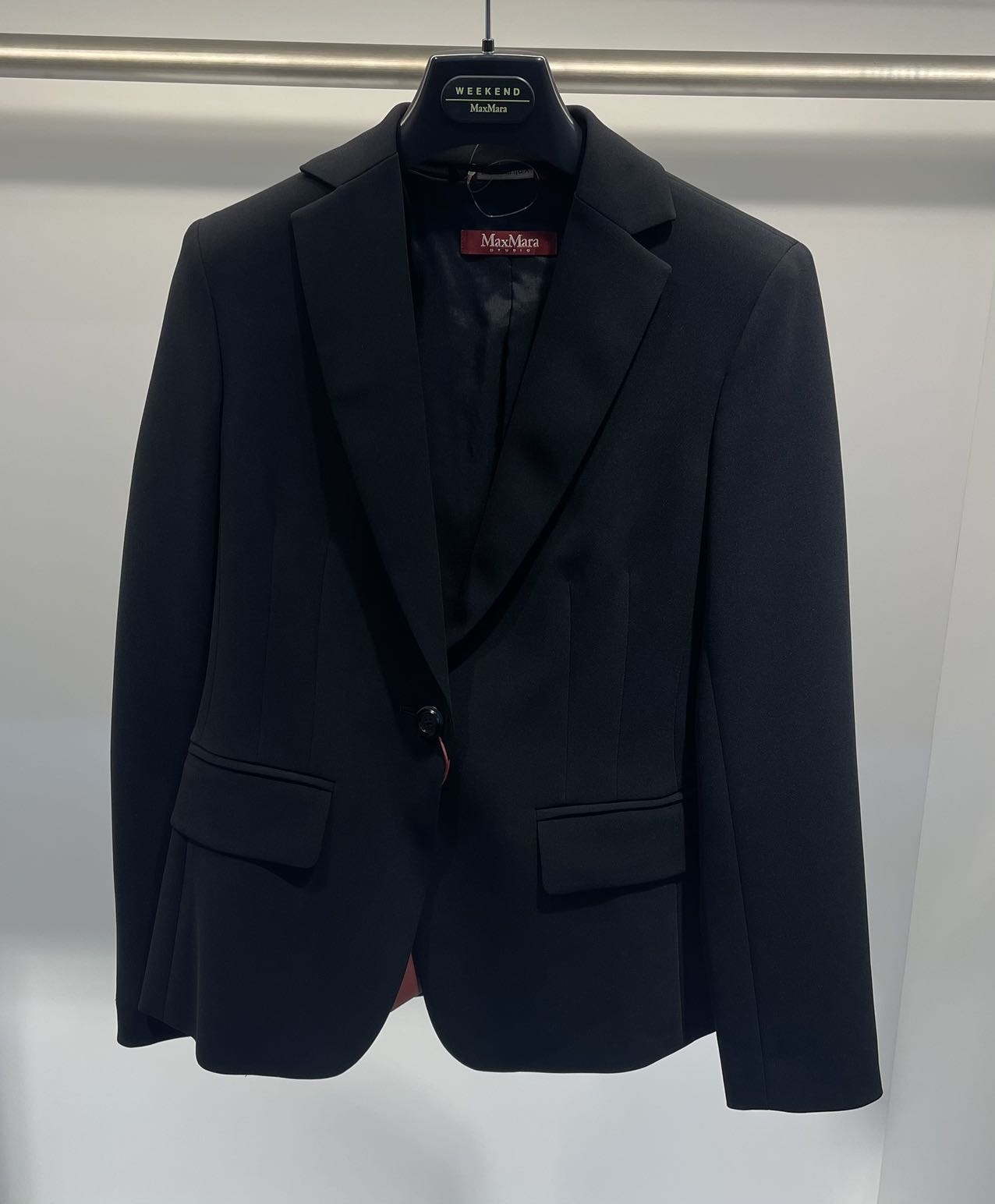 Max Mara Long-sleeved Suit Coat In Black