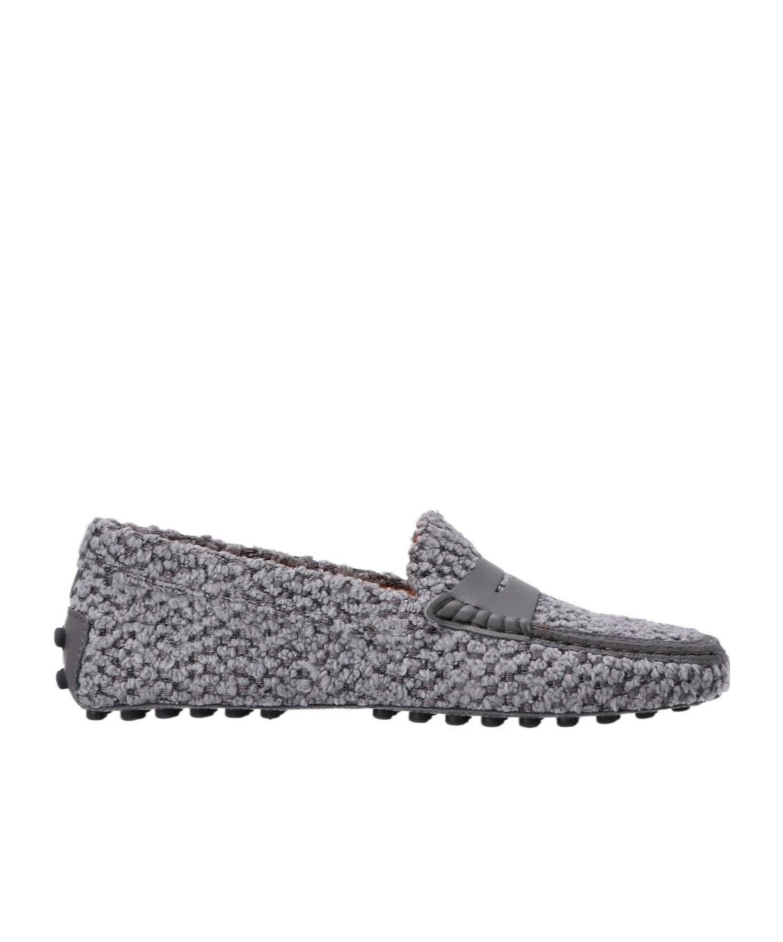 Tod's Fabric And Leather Moccasins In Gray