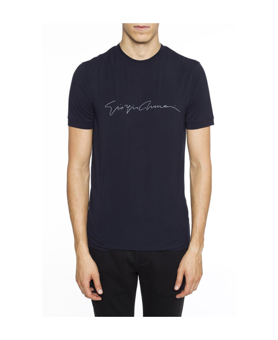 Shop Giorgio Armani Logo T-shirt In Black
