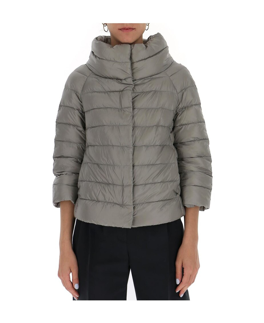 Herno Cropped Padded Jacket In Neutral
