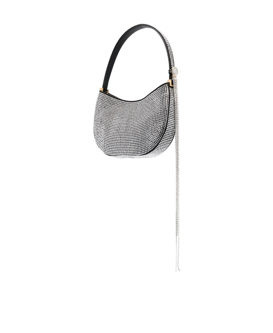 Magda Butrym Vesna Micro Embellished Satin Clutch In Gray