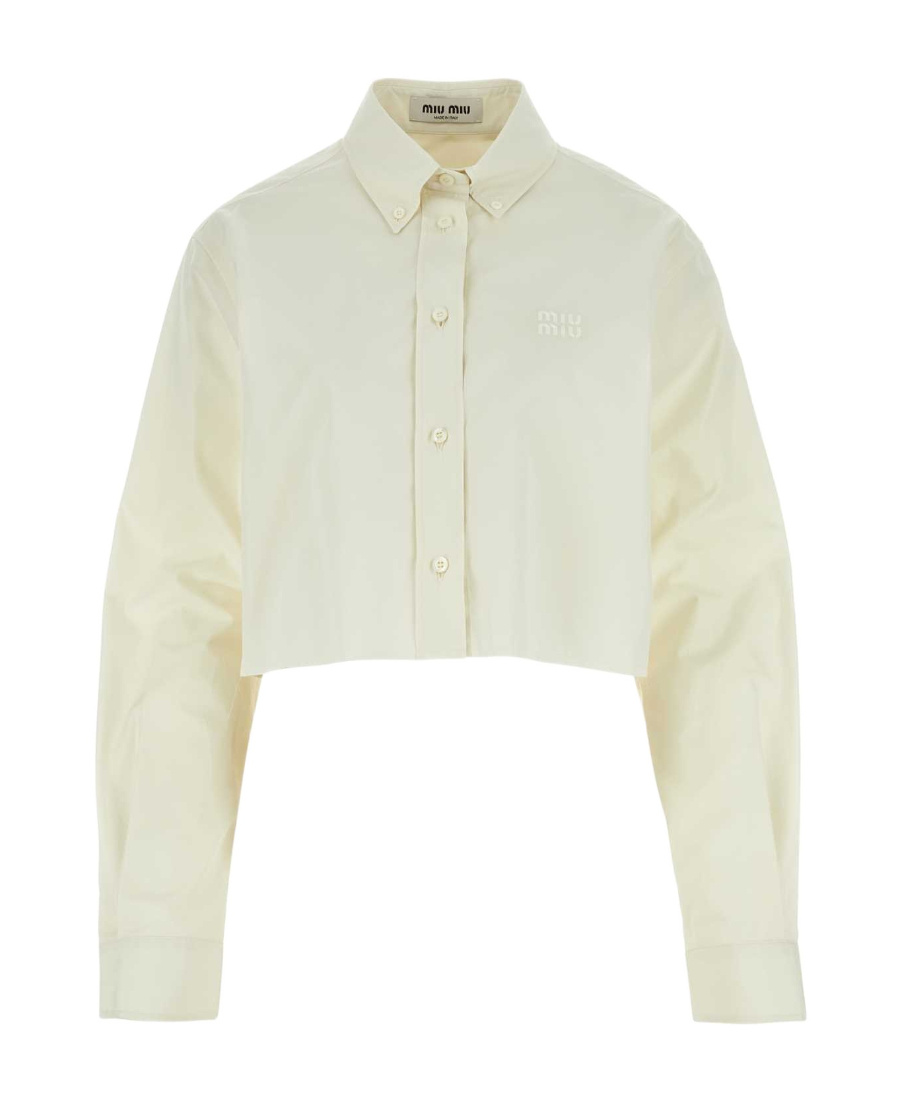 Miu Miu Poplin Shirt In White