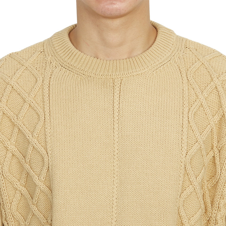 Family First Round Neck Long-sleeved Sweater In Nude