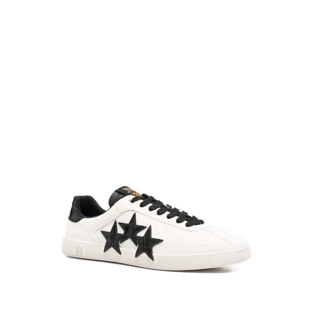 Amiri Croc-effect Leather Sneakers In White