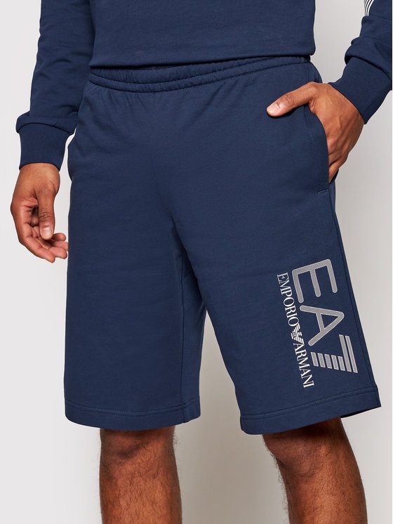 Ea7 Logo Detail Shorts In Blue
