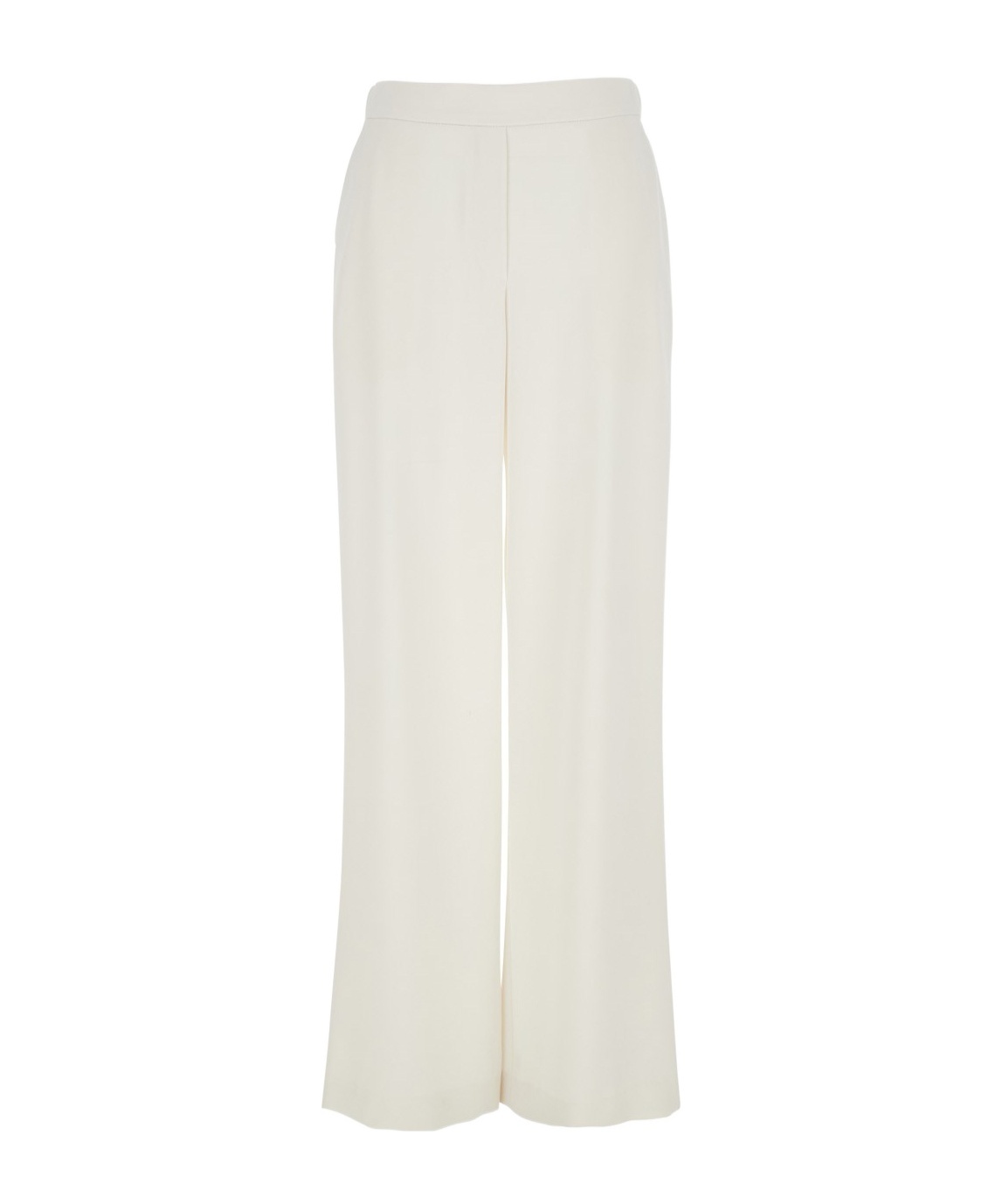 P.a.r.o.s.h White Pants With Wide Leg And Elastic Rear Waist In Tech Fabric Woman In White