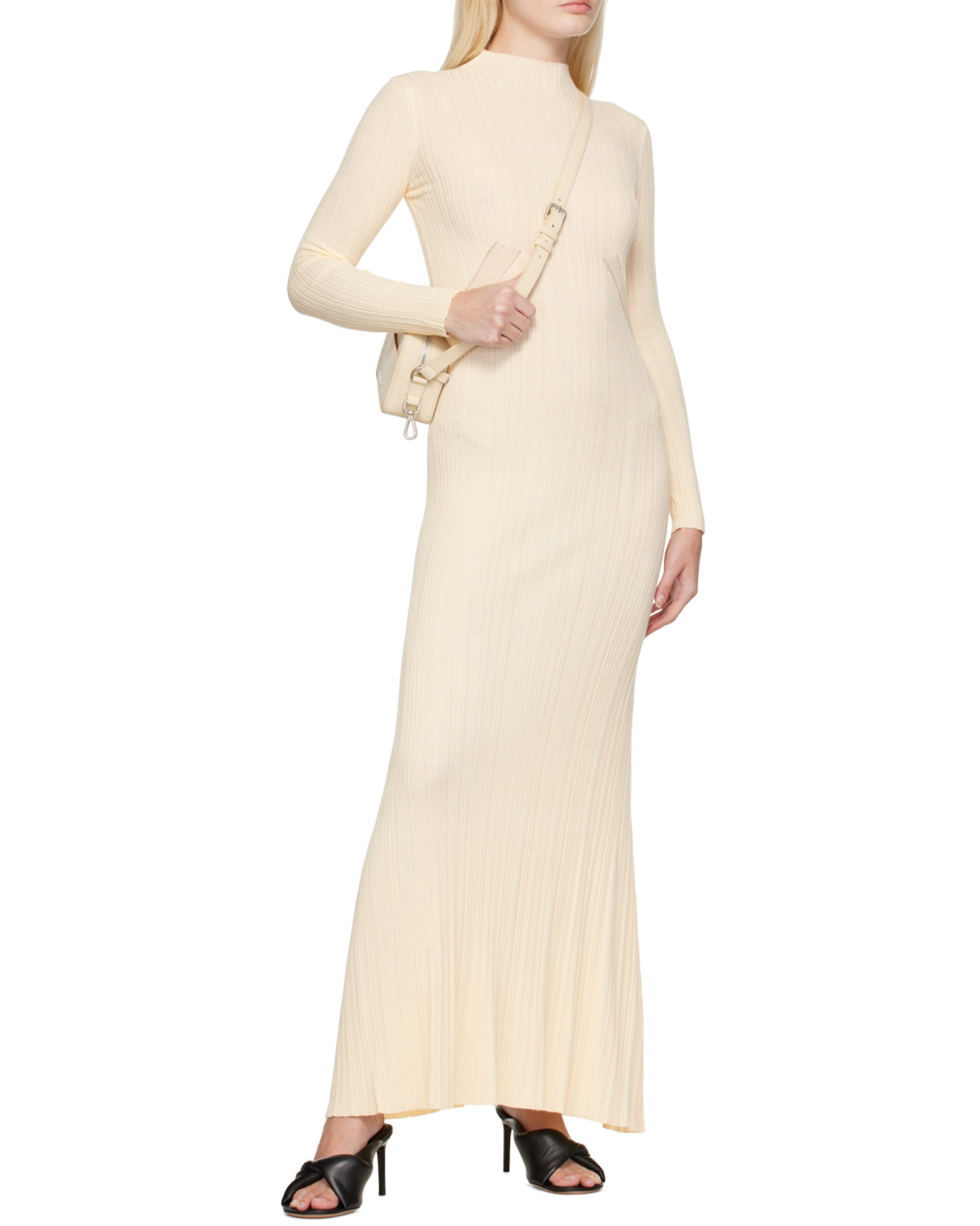 Shop Jacquemus Lenzuolo Pleated Long Dress In White