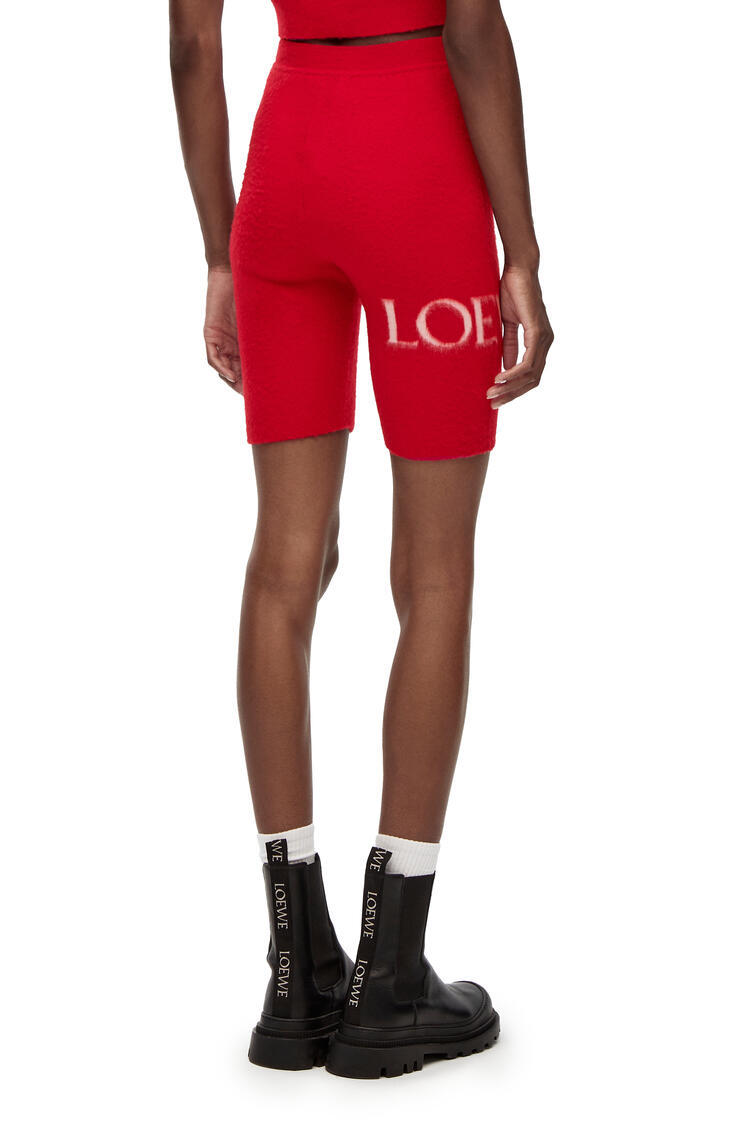 Loewe Stretchy Waist Wool Blend Knit Shorts In Red