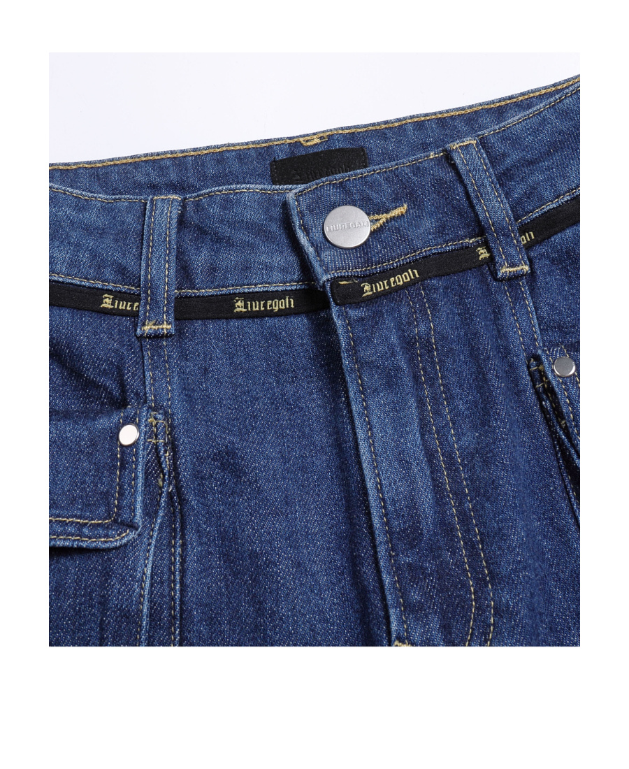 Liuregali Logo Overalls Jeans In Blue