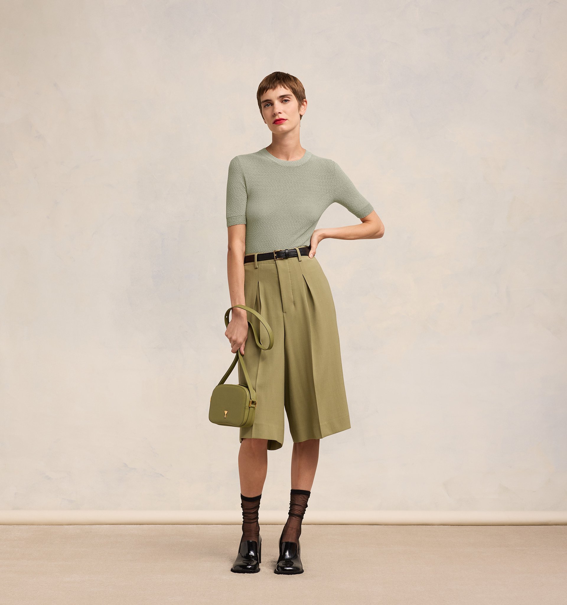 Ami Alexandre Mattiussi Round-necked T-shirt In Green