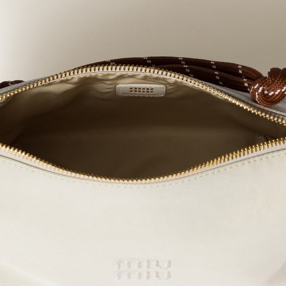 Miu Miu Gabardine Sachet In Plaster White/chalk White