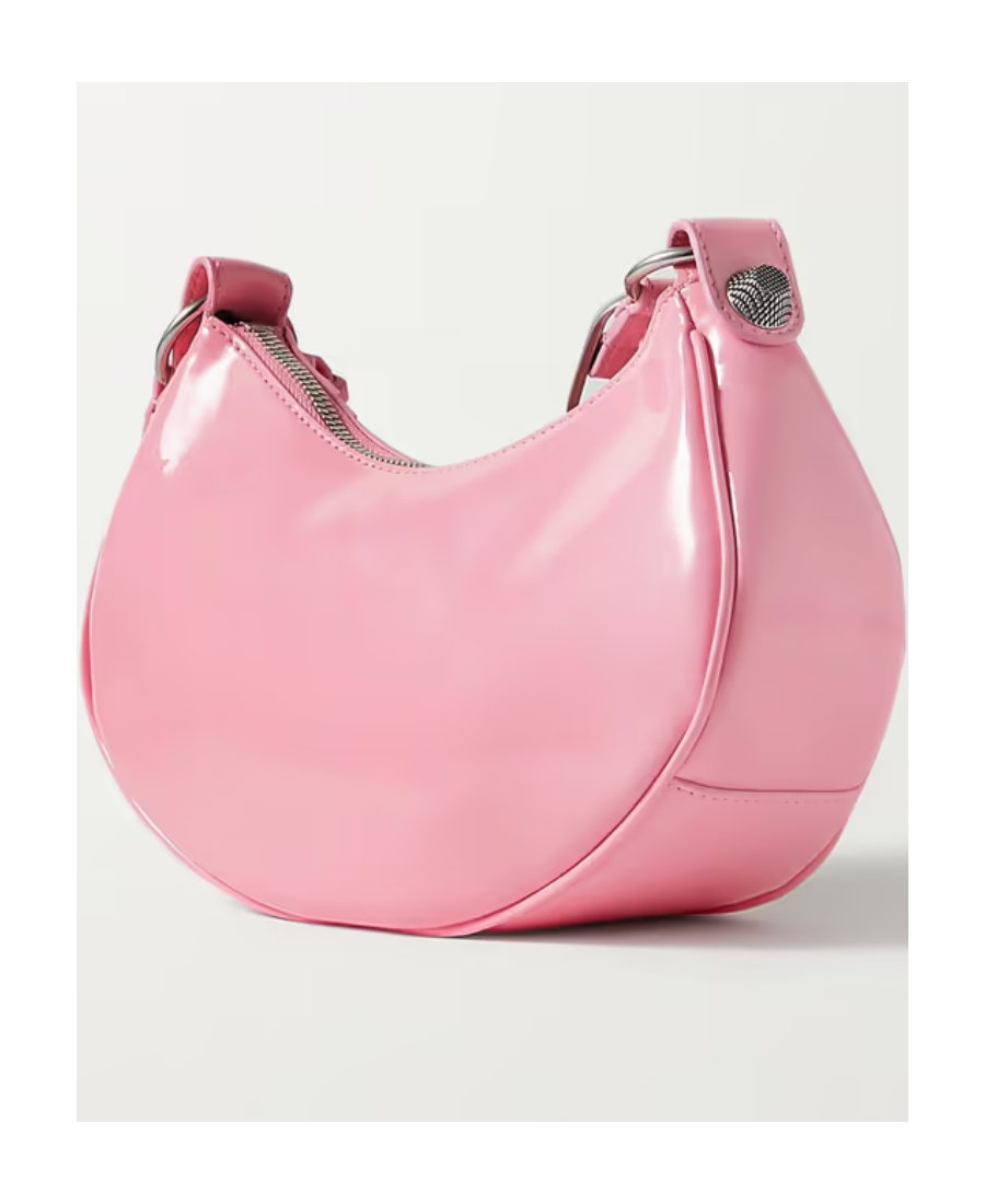 Balenciaga Green Leather Shoulder Handbag With Magnetic Closure And Metal Details In Pink