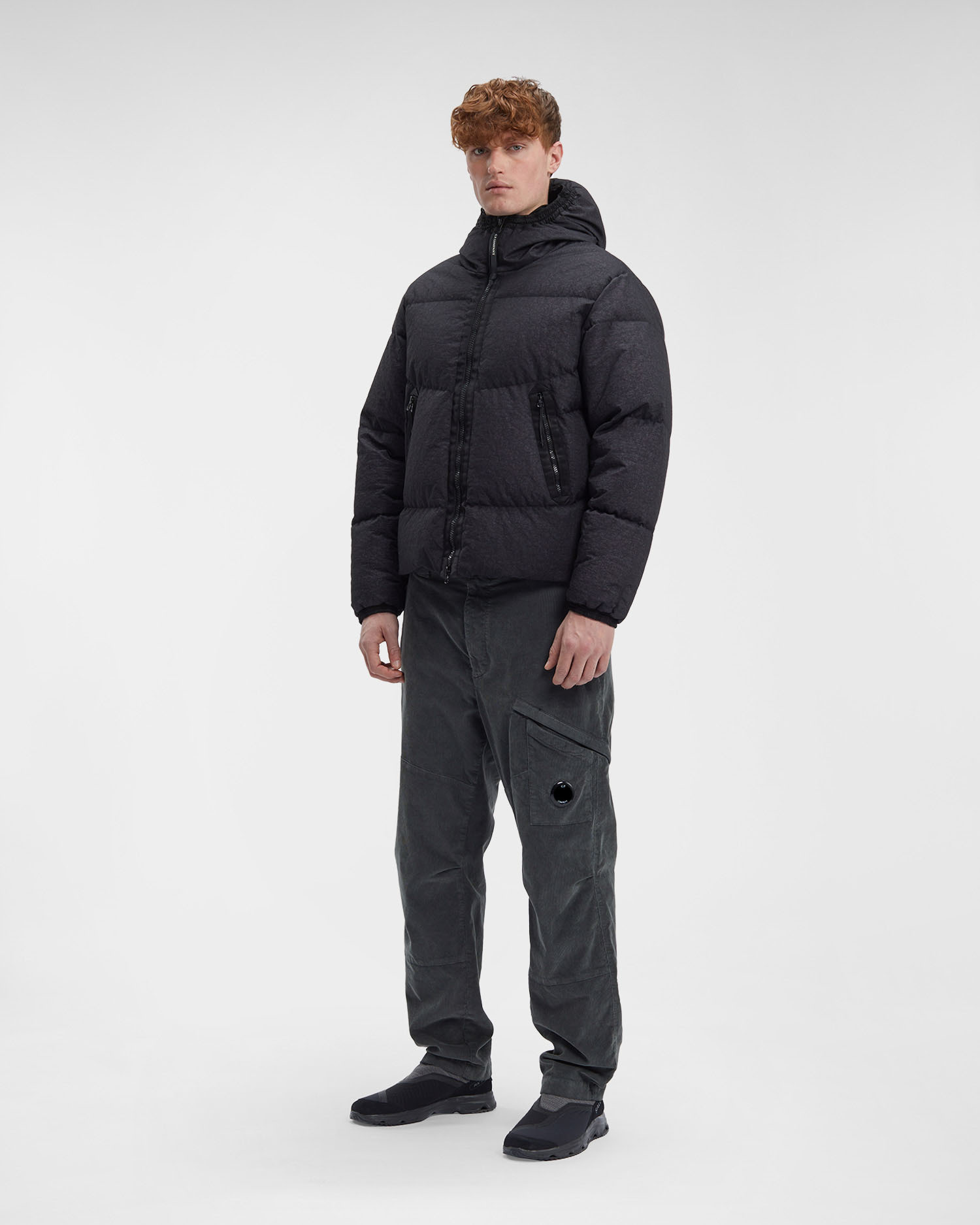 C.p. Company Co-ted Goggle Down Jacket In Black