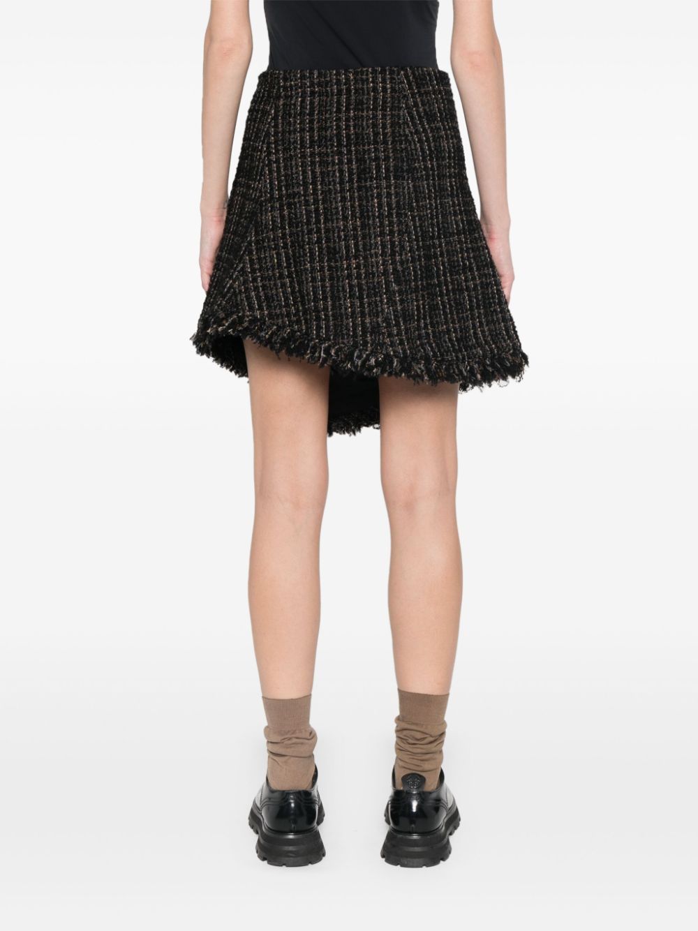 Sacai Asymmetric Mini Skirt In Black