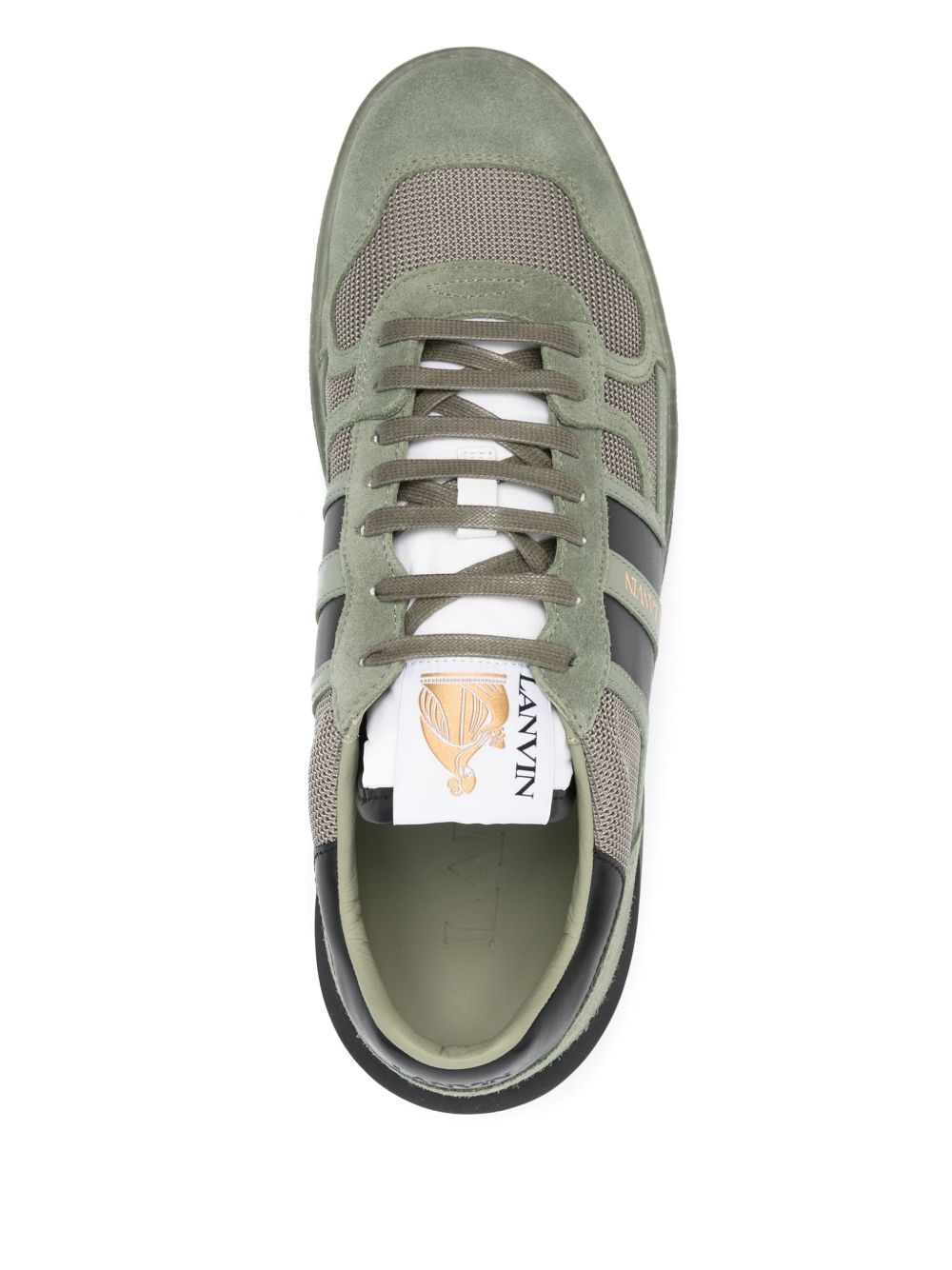 Lanvin Clay Sneakers In Green Suede And Fabric In Green