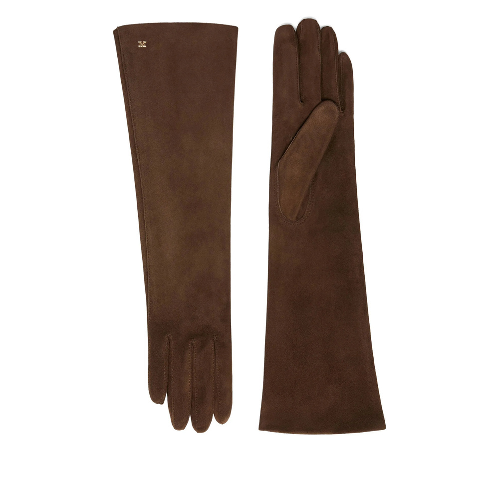 Max Mara Afideesuede Gloves In Suede Nappa In Brown