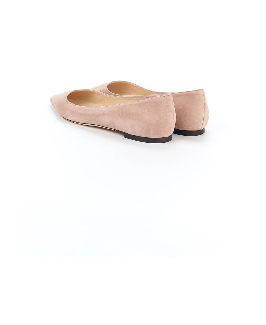 Jimmy Choo Pointed Flat-soled Ballet Shoes In Nude