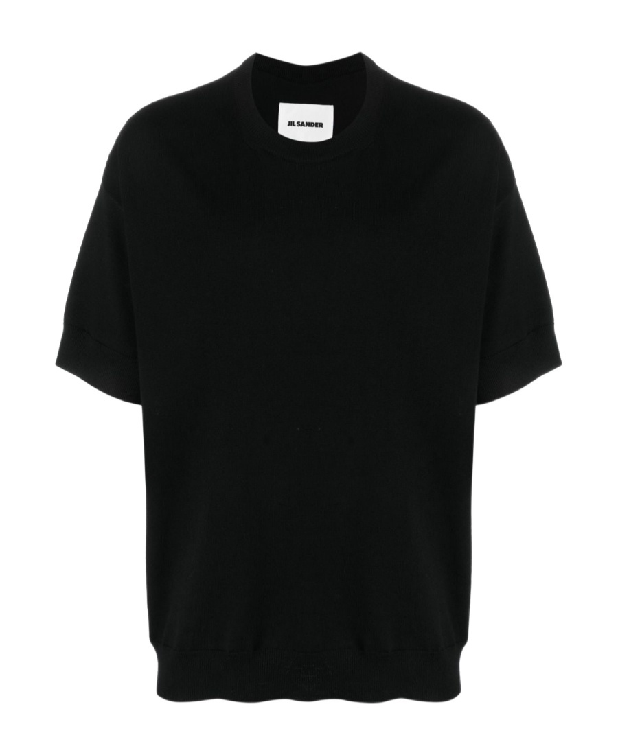 Jil Sander Short-sleeve Wool Jumper In Black
