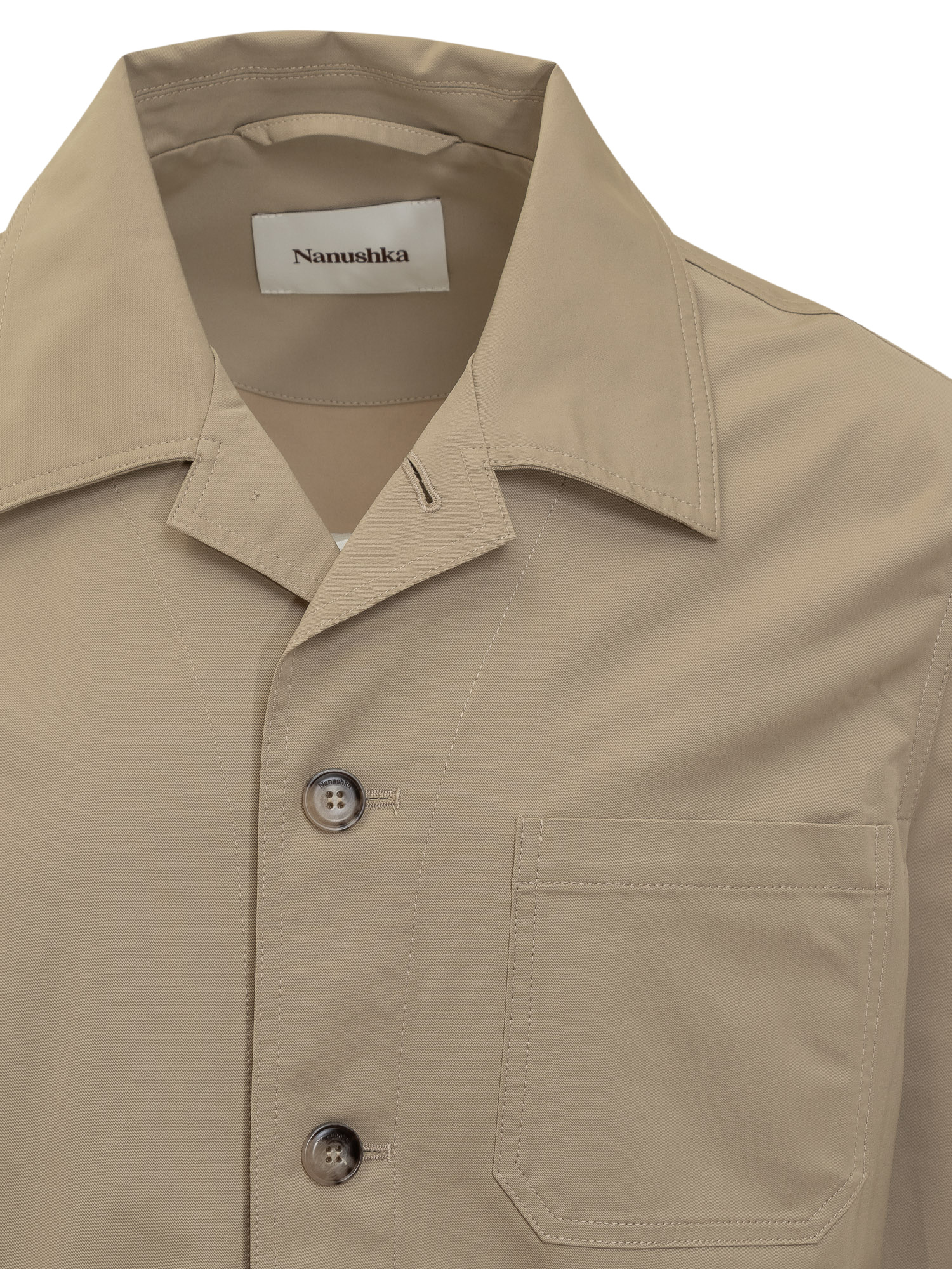 Nanushka Beige Saon Shirt In Nude