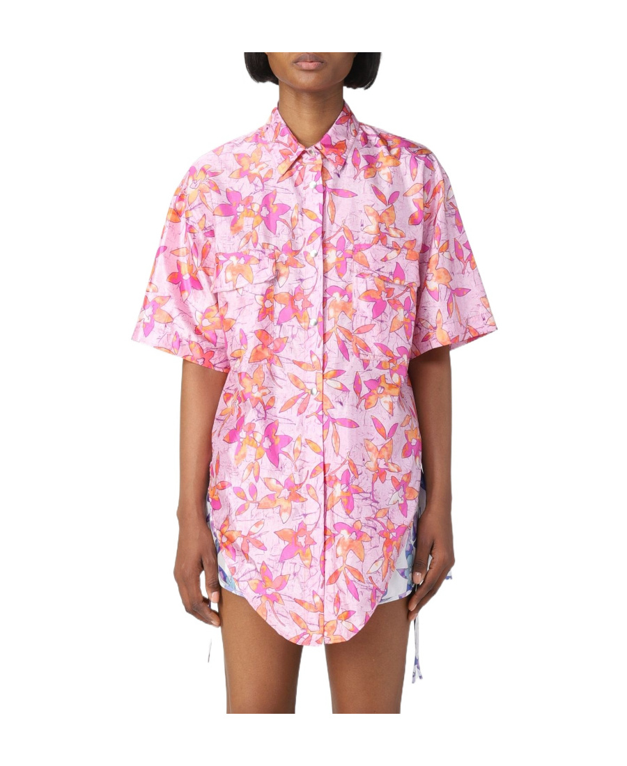 Isabel Marant Floral-print Short-sleeve Shirt In Pink