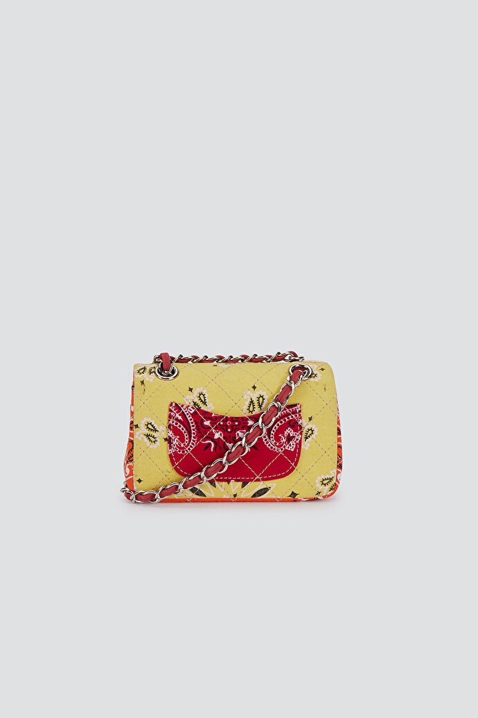 Readymade Headscarf Patchwork Texture Shoulder Bag In Nude