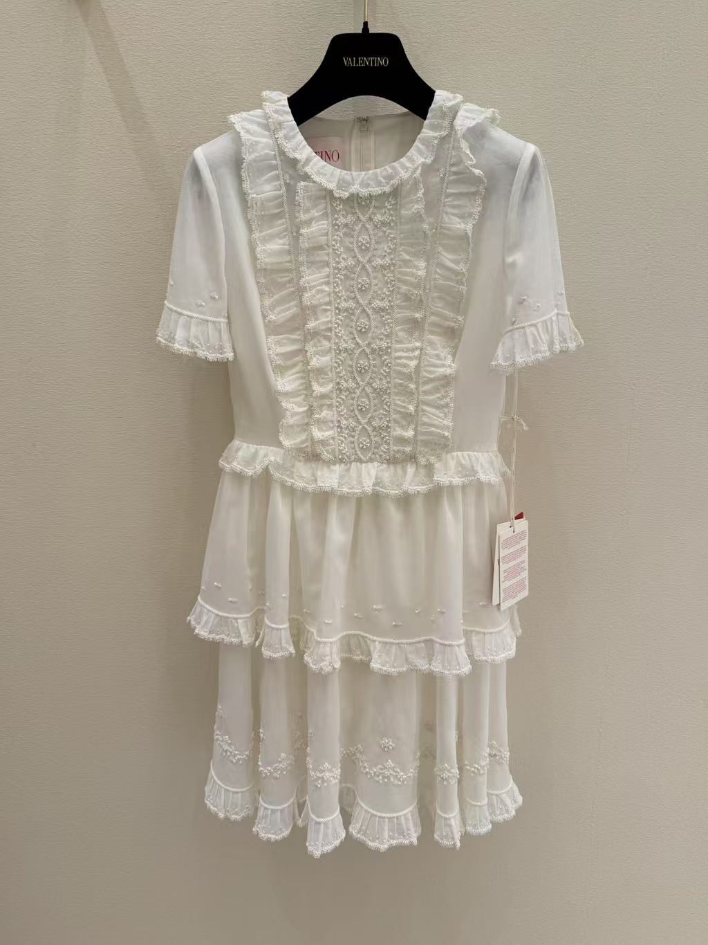 VALENTINO SHORT EMBROIDERED ORGANZA DRESS