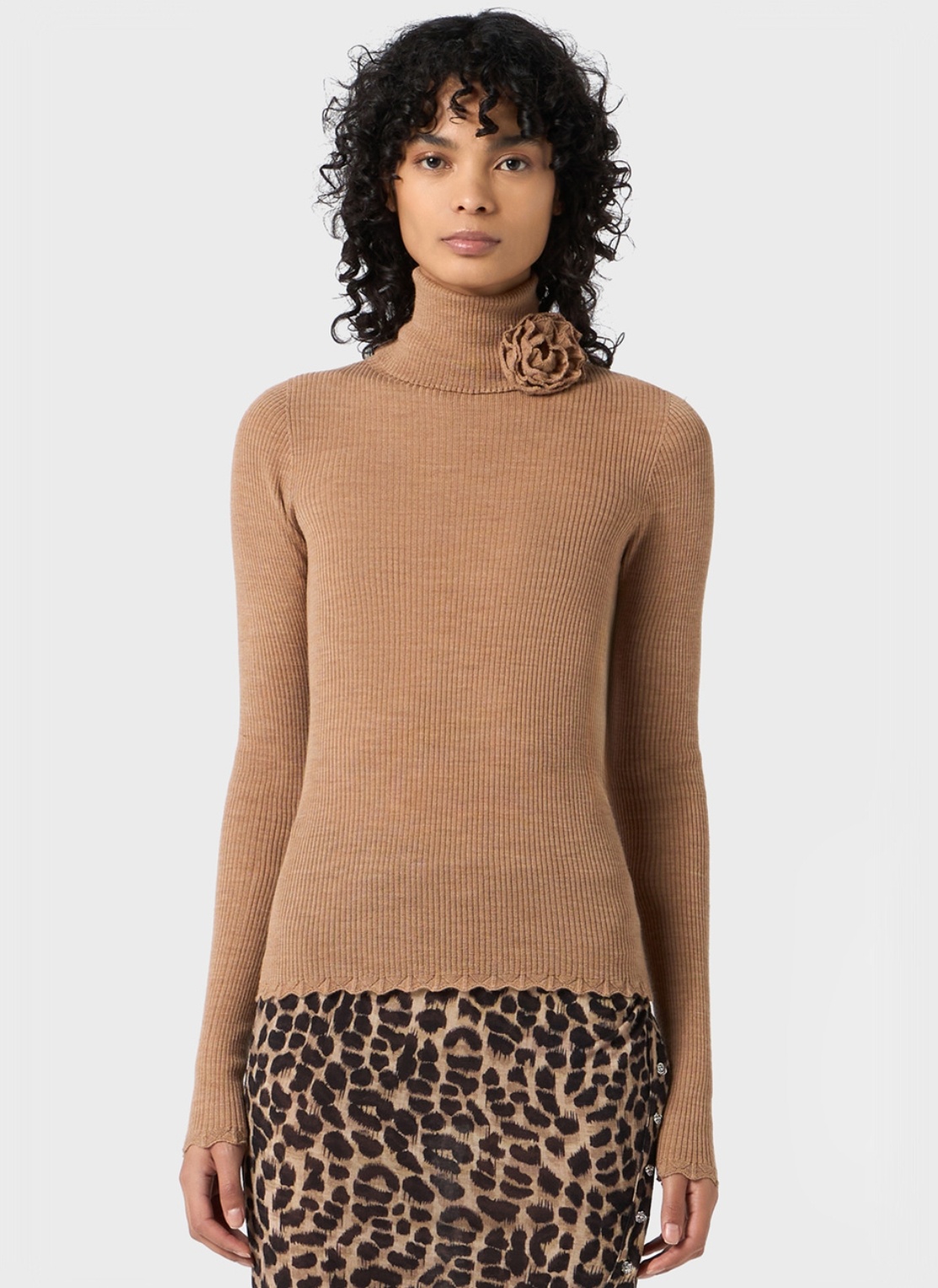 Blumarine Rose Detail Sweater In Pink