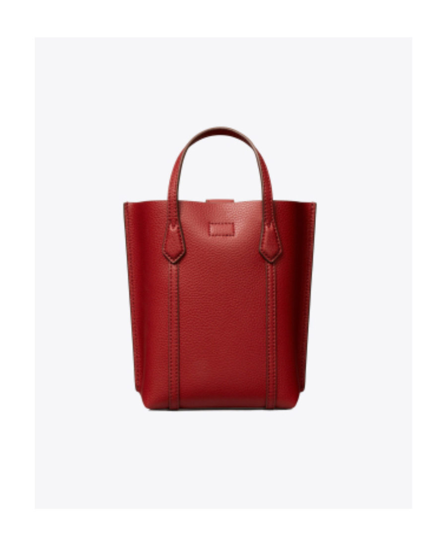 Tory Burch Mini Perry Leather Tote Bag In Red