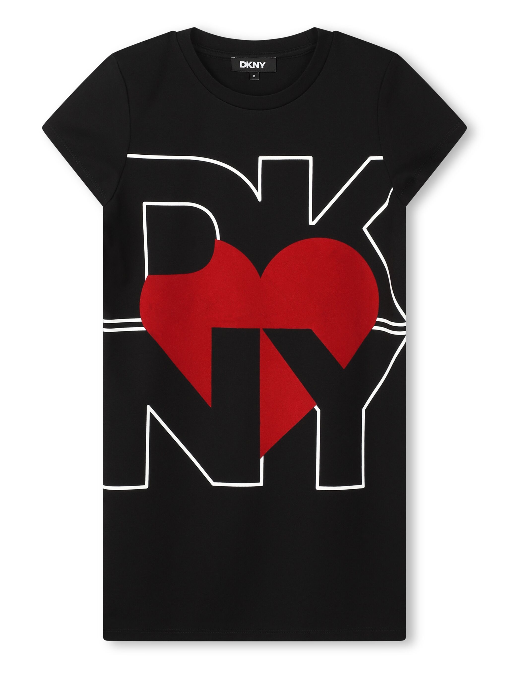 Dkny Logo-print T-shirt Dress In Black