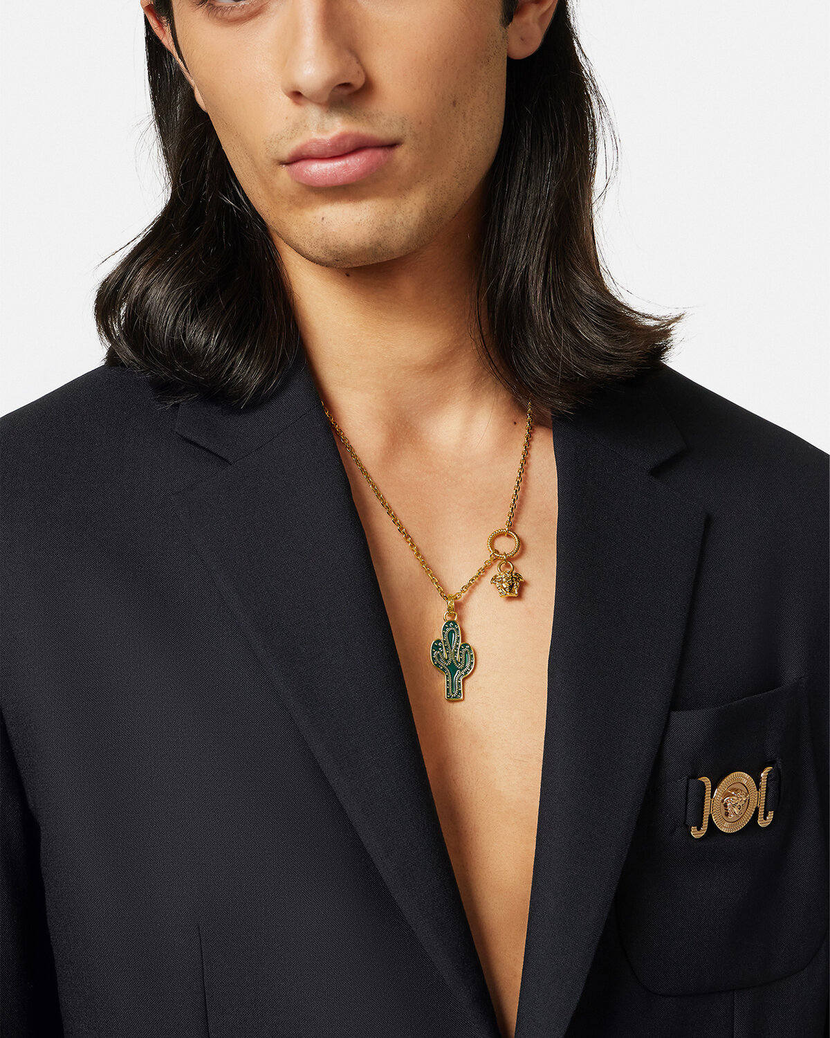 Versace Medusa-charm Chain Necklace In Yellow