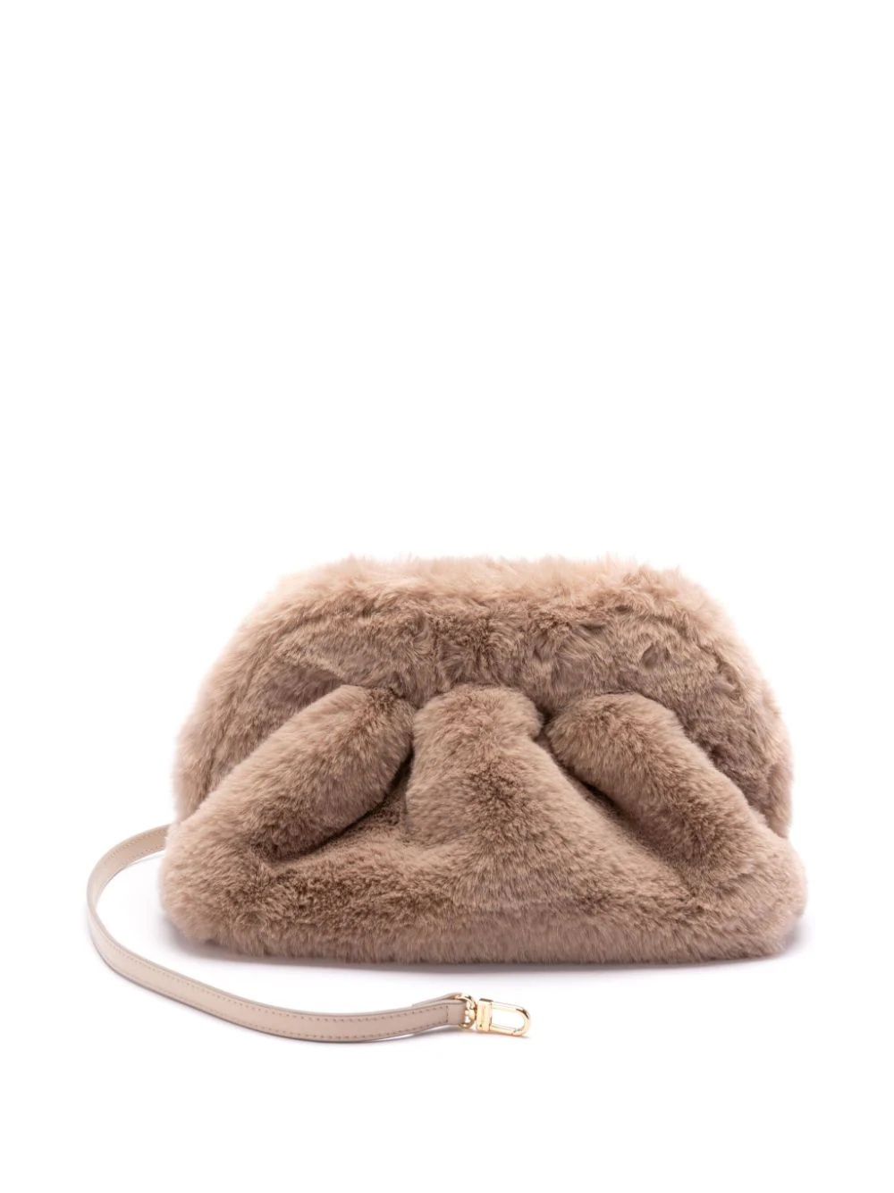 Themoirè Mini Gea Faux Fur Clutch In Brown