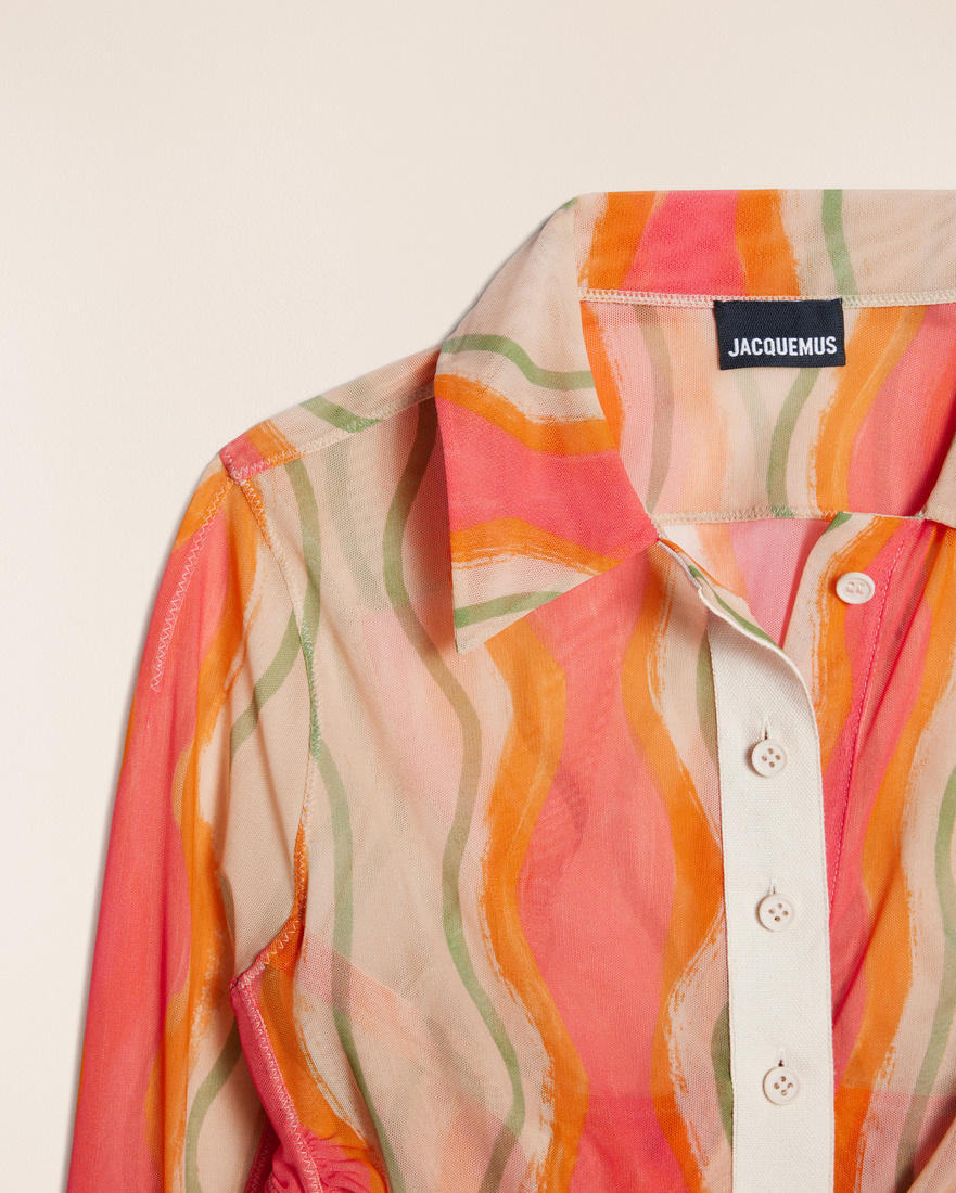 Jacquemus Mesh Long-sleeve Shirt In Nude