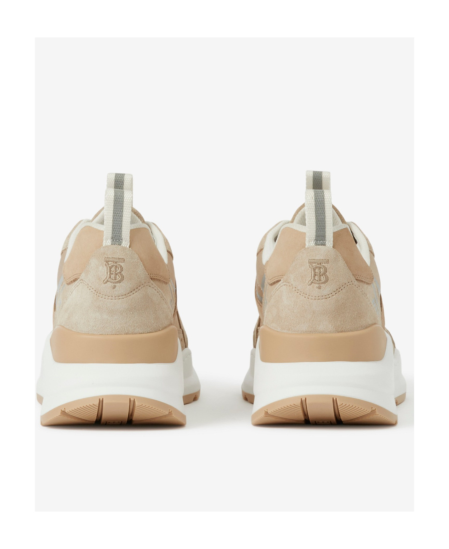 Burberry Panelled Lace-up Sneakers In Brown