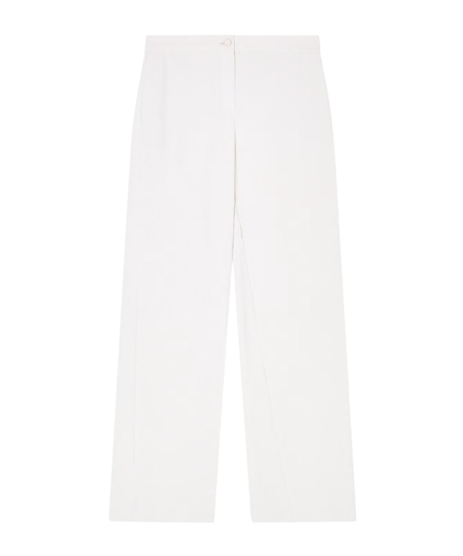 Emporio Armani Icon Trousers In Fluid Armure Fabric In White