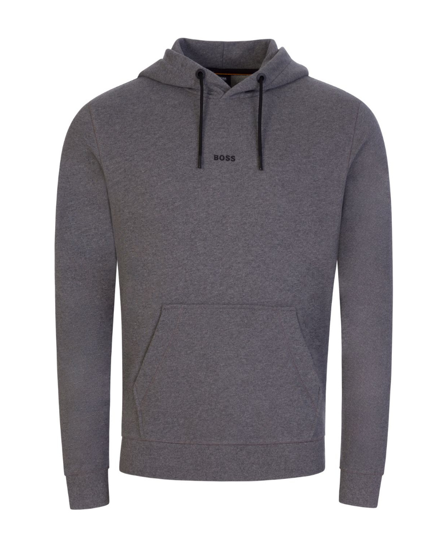 Hugo Boss Logo-print Cotton Hoodie In Black