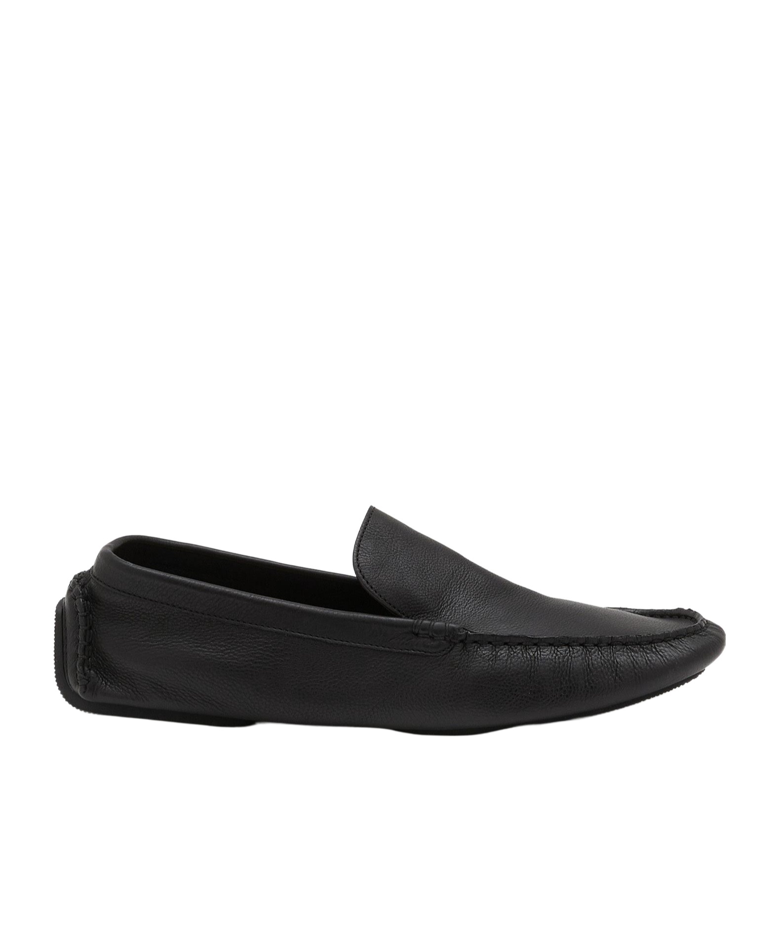 The Row Lucca Leather Loafers In Black