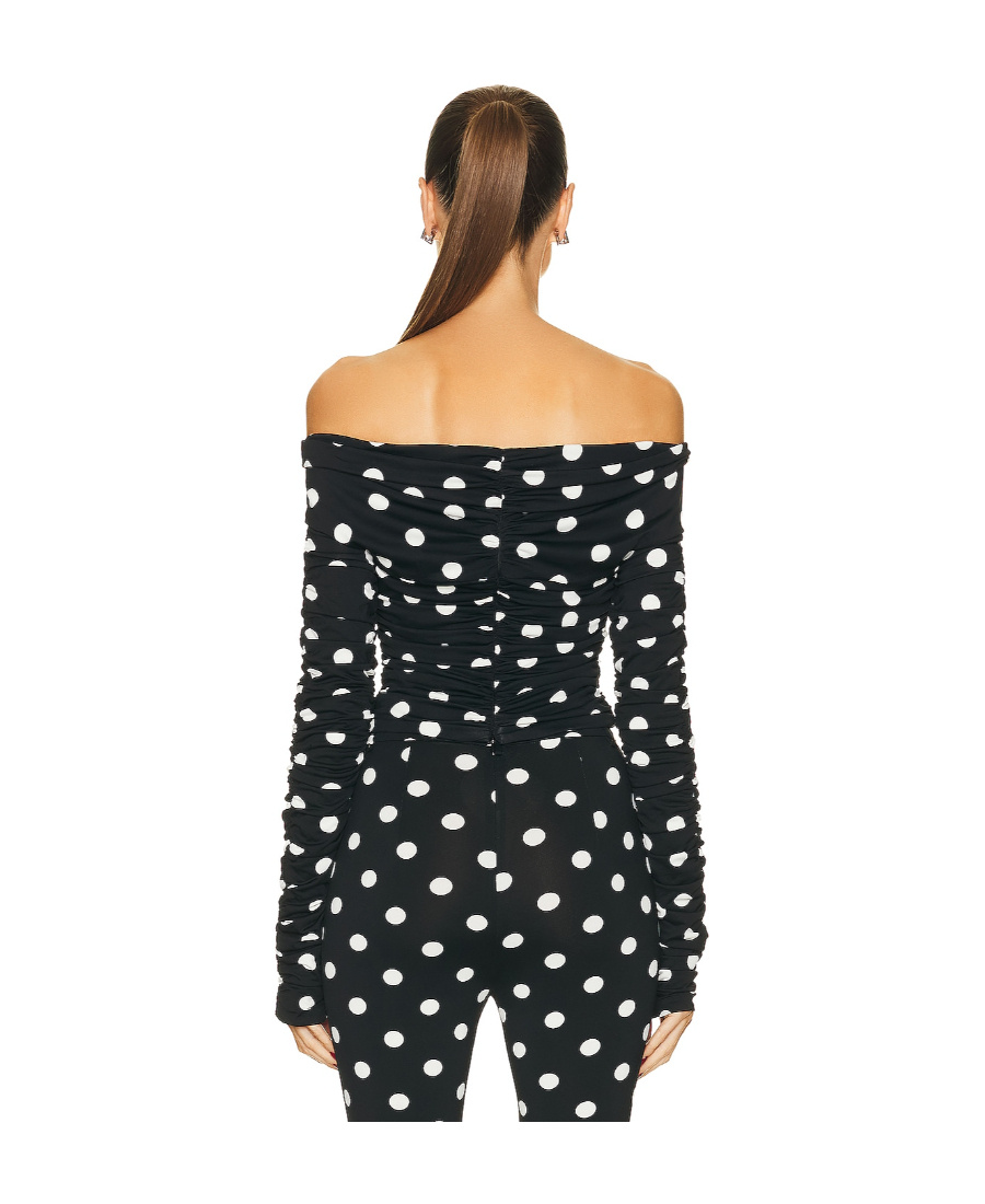 Magda Butrym Wave Point Shoulder Blouse In Black