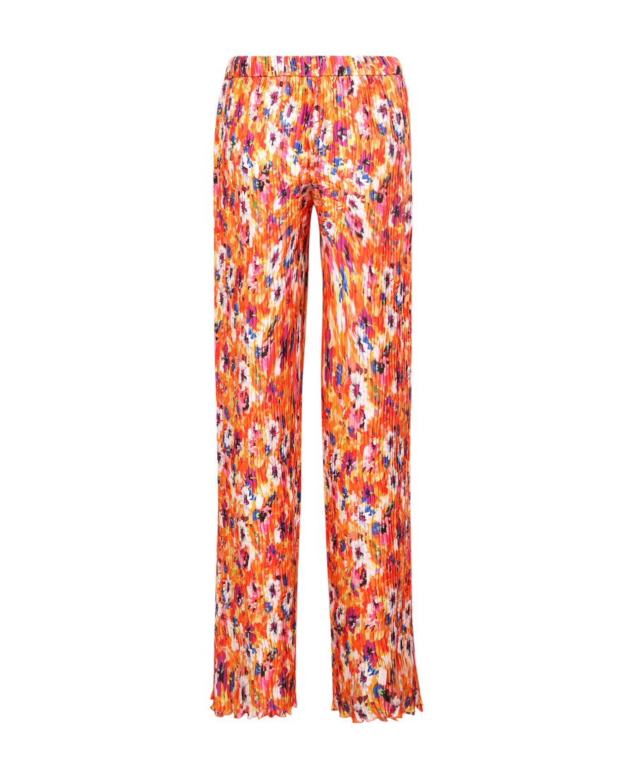 Msgm Floral-print Elasticated Palazzo Pants In Orange