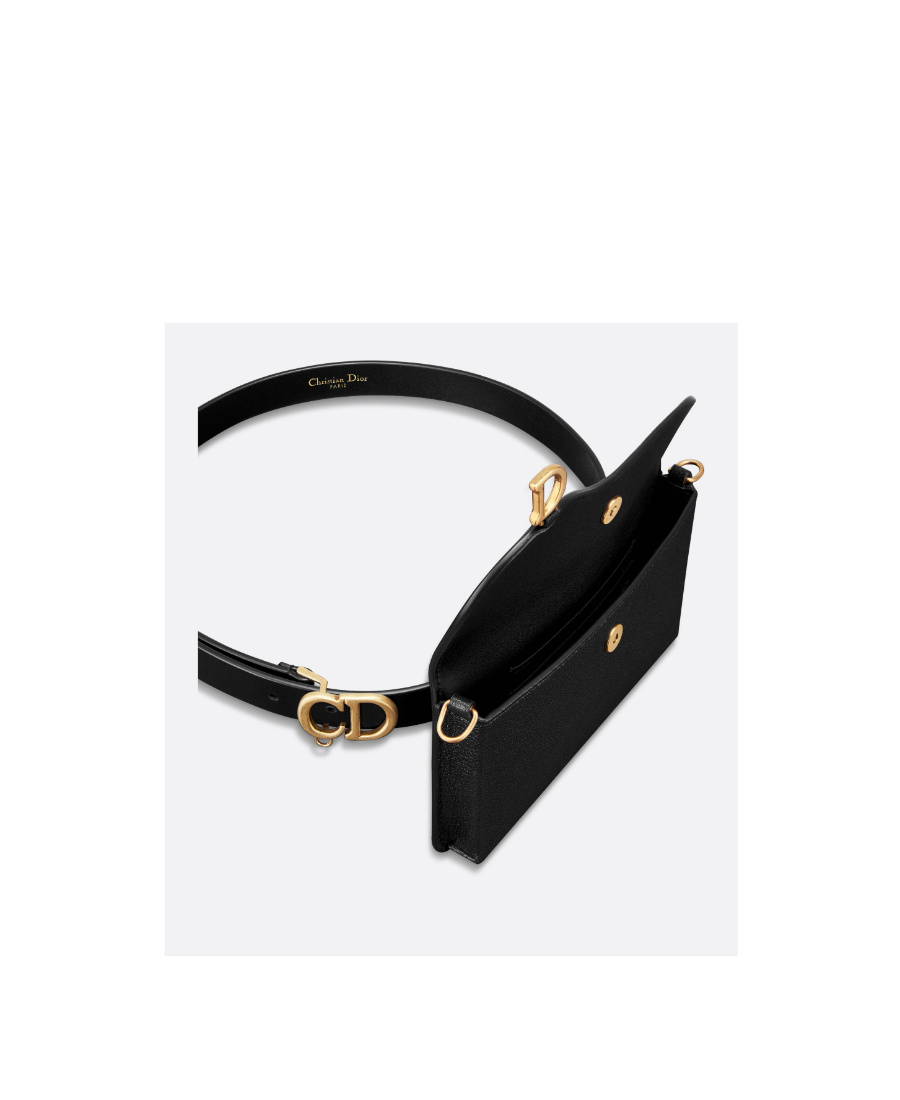 Dior Saddle Removable Bag Belt In Black