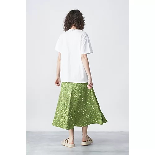 Ganni Green Polka Dot Midi Skirt In Green