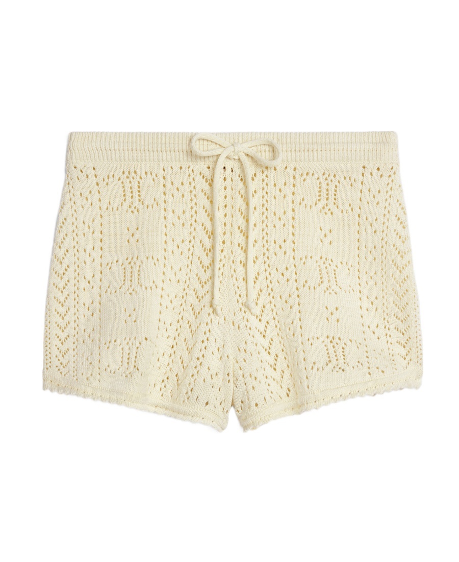 Celine Pull Rope Elastic Waist Shorts In Nude