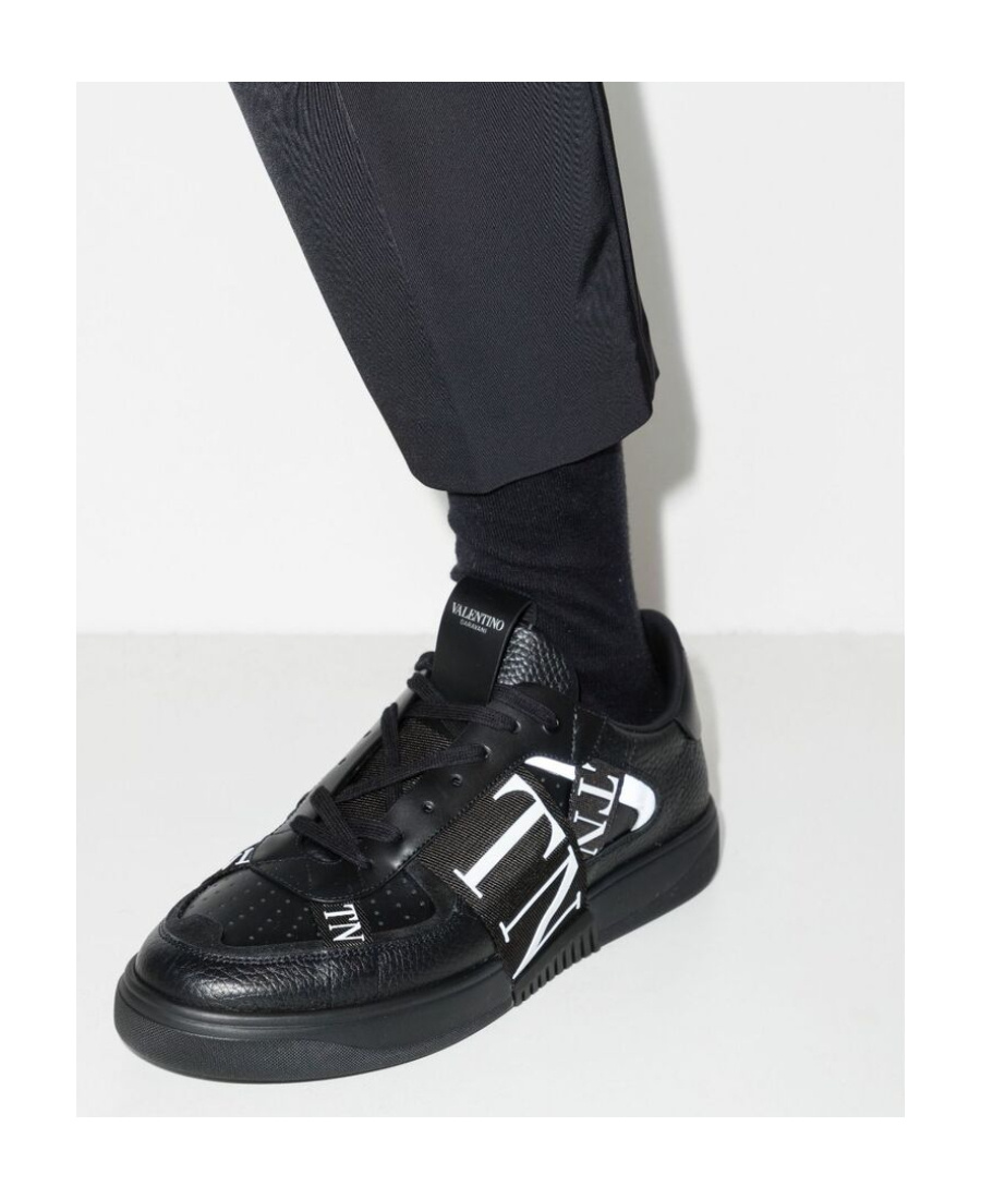 Valentino Garavani Vltn Ribbon Sneakers In Black