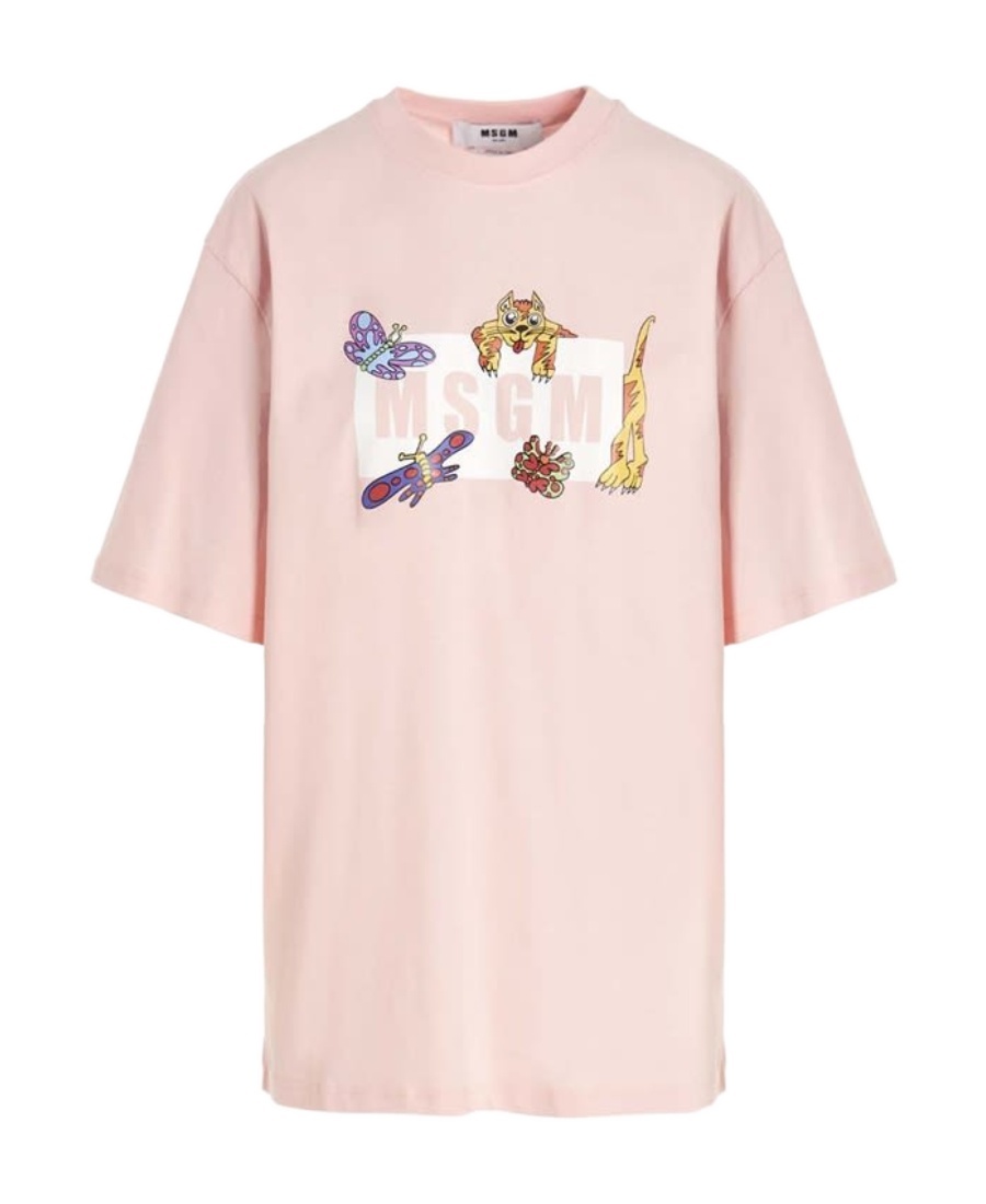 Msgm Woman T-shirt Pink Size S Cotton In Pink