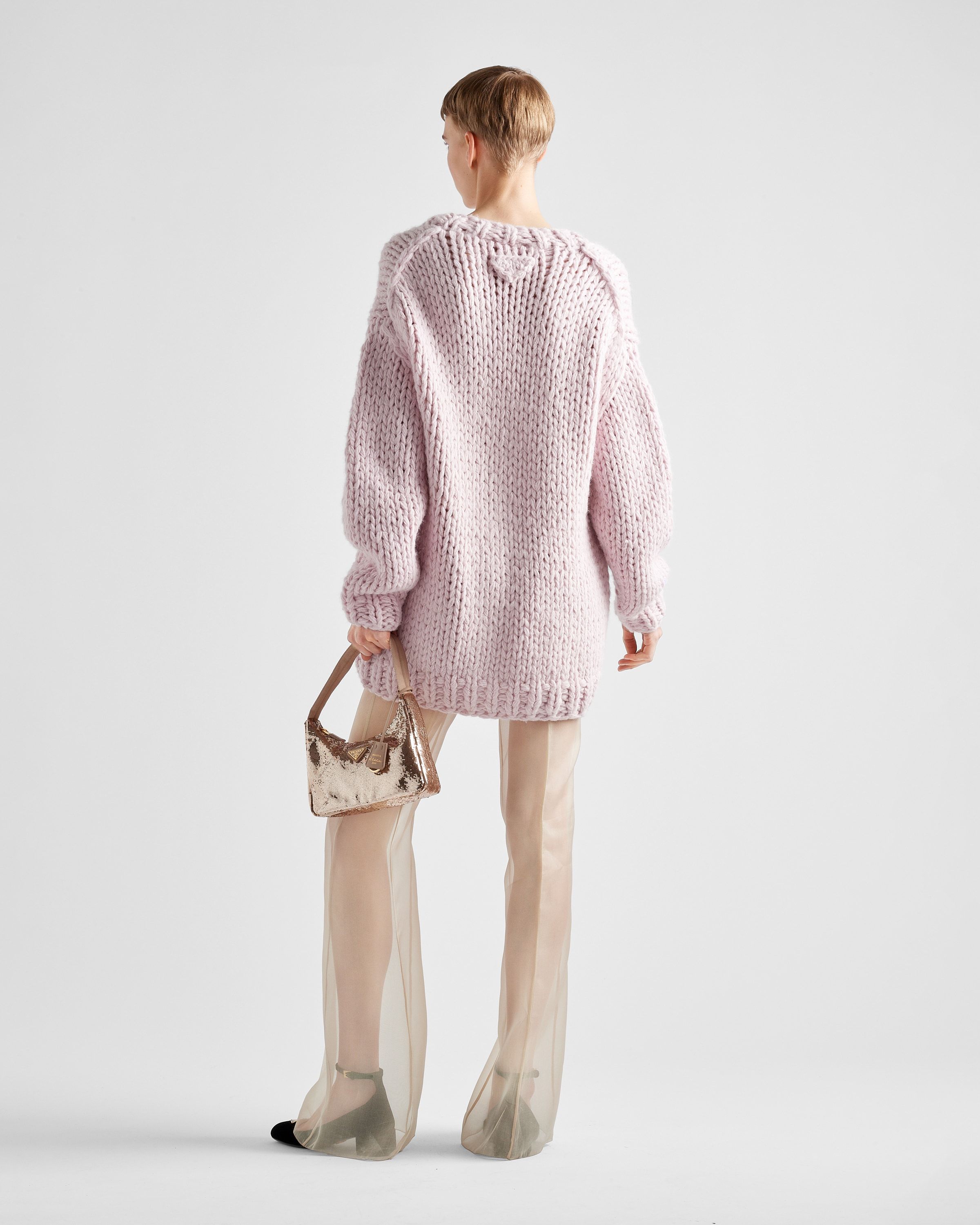 Shop Prada Organza Pants In Nude