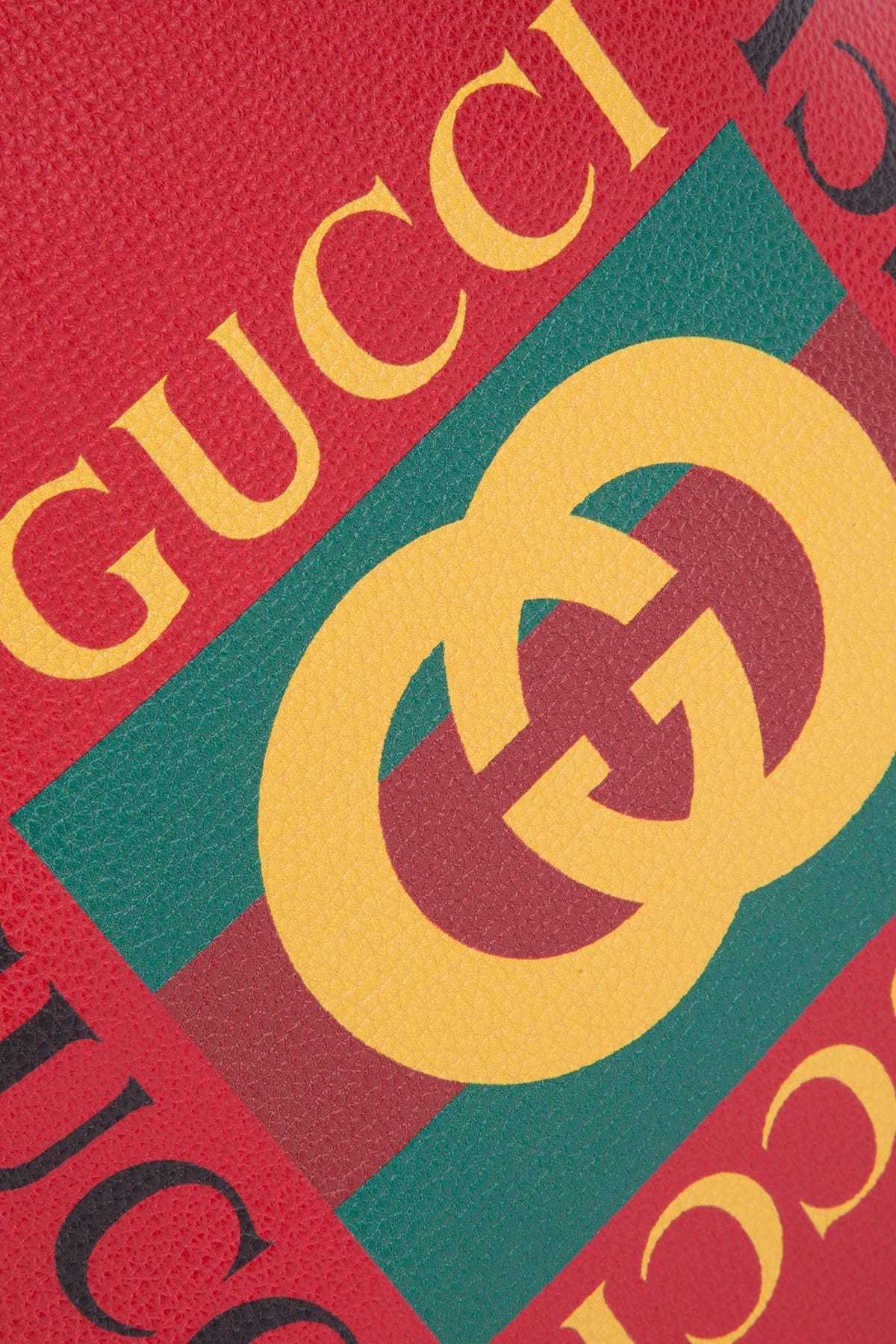 Gucci Printed Backpack In Red