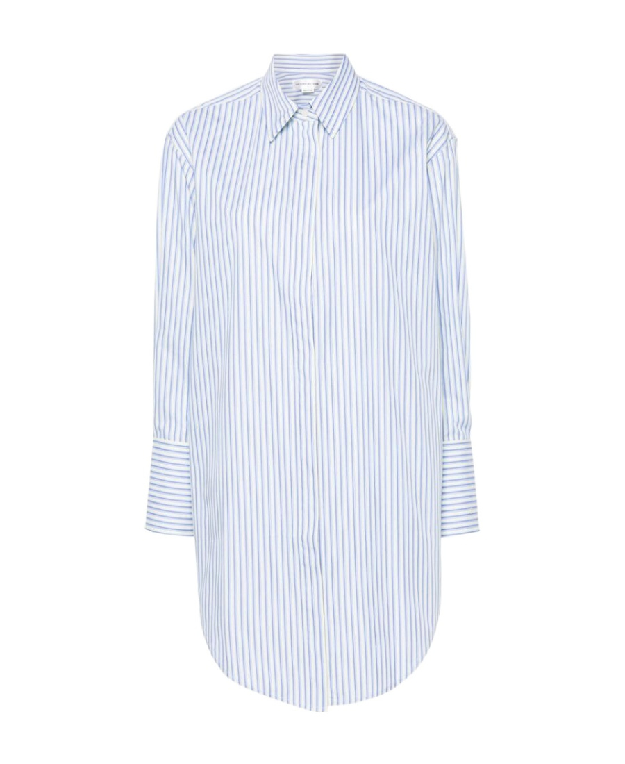 Shop Victoria Beckham Long-sleeved Striped Shirt In White