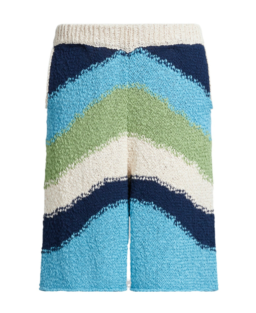 Marni Blue Intarsia Shorts In Blue