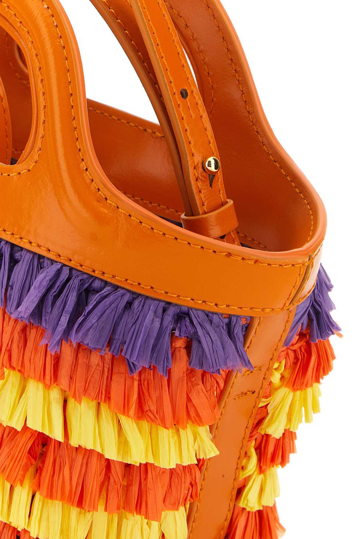 Marni Multicolor Fabric Micro Tropicalia Summer Handbag In Orange