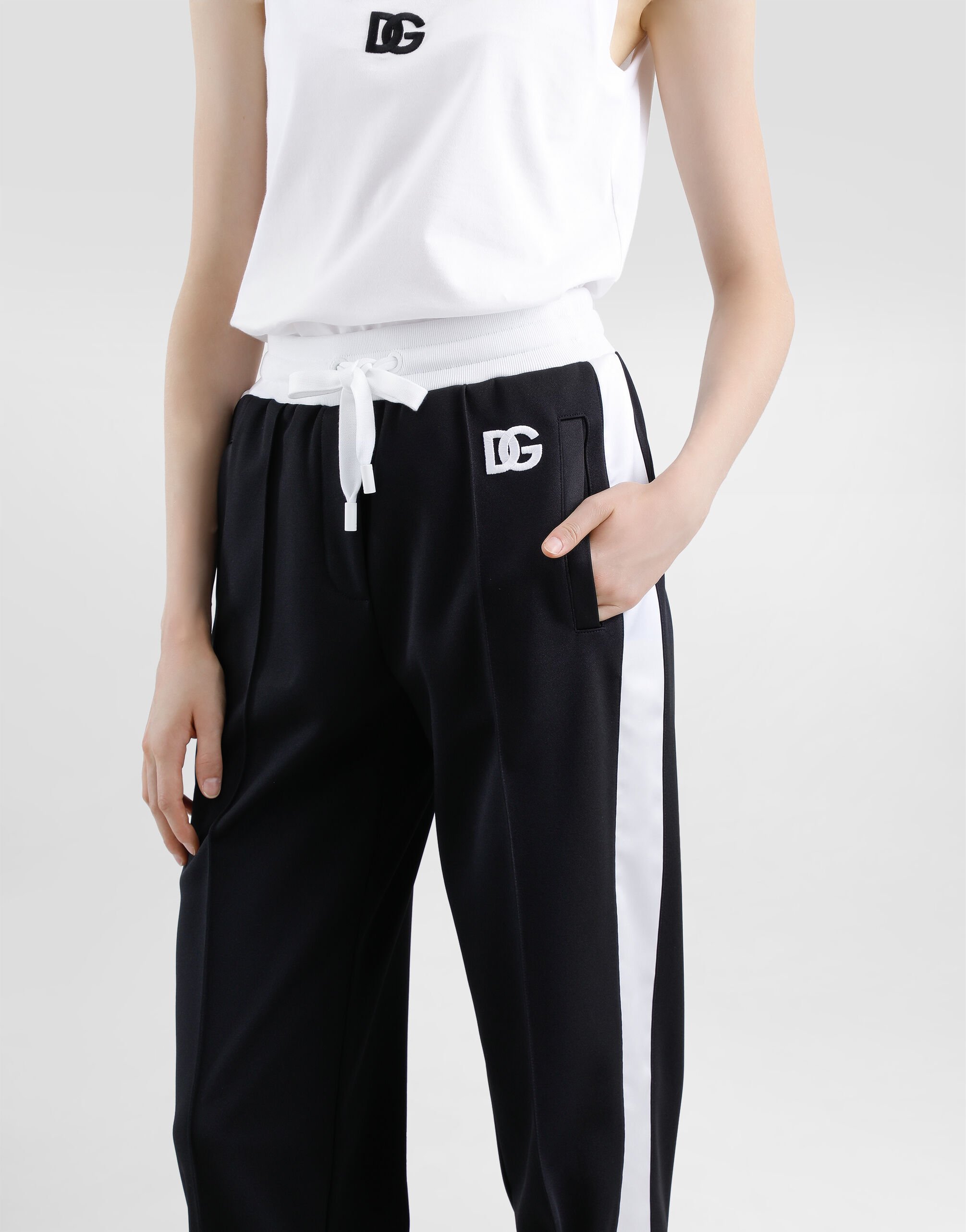 Dolce & Gabbana Logo-embroidered Track Pants In Black