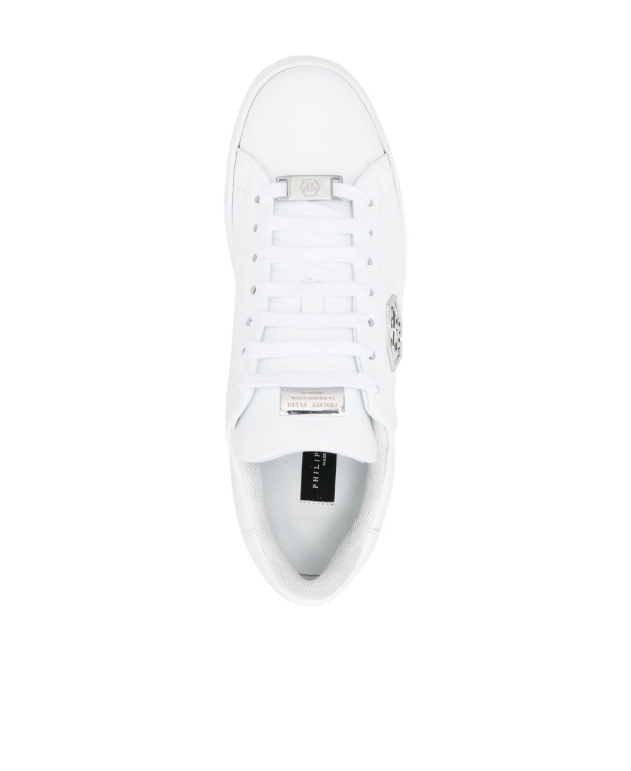 Philipp Plein White Leather Sneakers In White